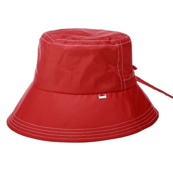 Totes Red Toe Back Nylon Rain or Shine Bucket Hat - Picture 1 of 10